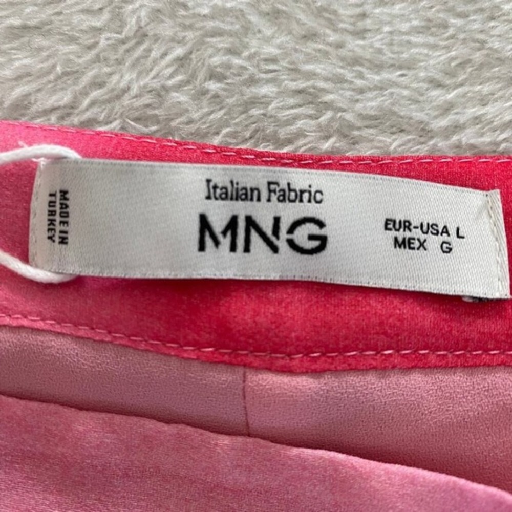 Mango MNG Falda Tulipan Italy Accordion Midi Skirt Size L Ombre Pink Pleated NWT - Picture 6 of 12